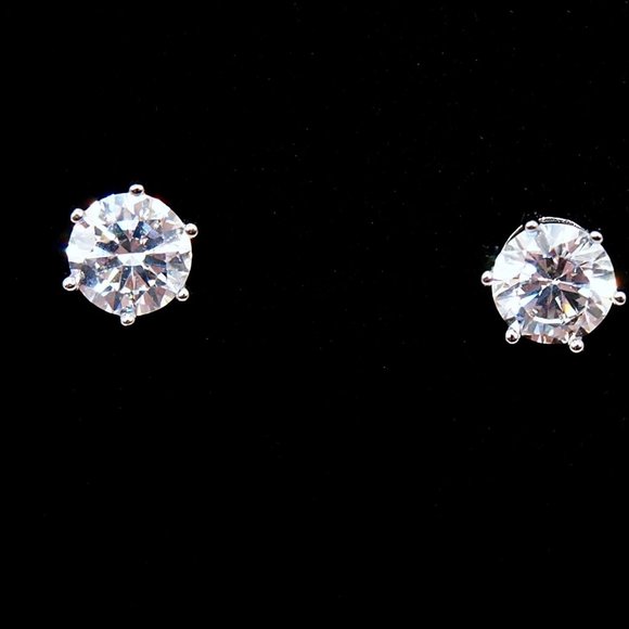 💫 Last One 💫 Huge 4.00ctw Solid Platinum PT950 Certified Moissanite Earrings - Picture 2 of 9